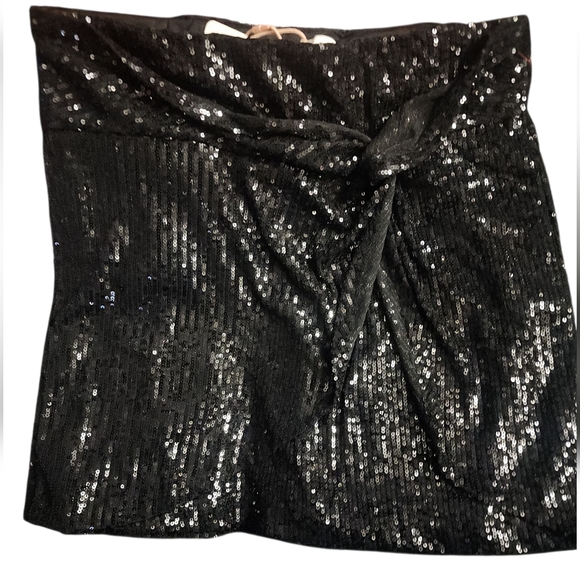 GB Sequin Black Mini Skirt Size Large - Picture 6 of 6